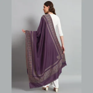 Women's Casual Soft Wool Shawl Purple Paisley - Image 6