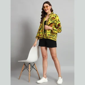 Women's Clothing Reversible Yellow Suzani Jacket - Image 3