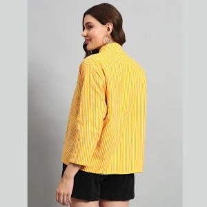 Women's Clothing Reversible Yellow Suzani Jacket - Image 9