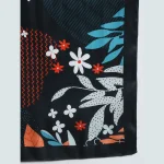 Women's Crepe Silk Scarf Black Floral Print - Image 7