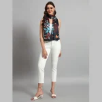 Women's Crepe Silk Scarf Black Floral Print - Image 5
