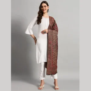 Women's Fashion Purple Geometric Long Shawl - Image 4