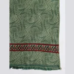 Women's Green Abstract Cashmere Shawl 80" - Image 8