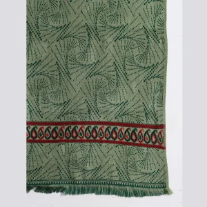Women's Green Abstract Cashmere Shawl 80" - Image 8
