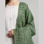 Women's Green Abstract Cashmere Shawl 80" - Image 7