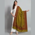 Women's Green Paisley Soft Wool Shawl - Image 2