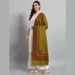Women's Green Paisley Soft Wool Shawl - Image 4