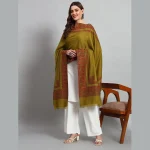 Women's Green Paisley Soft Wool Shawl