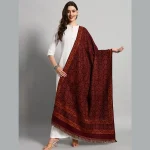 Women's Maroon Floral Shawl Gift For Mom - Image 2