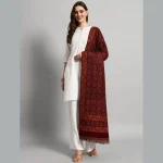 Women's Maroon Floral Shawl Gift For Mom - Image 4