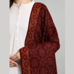 Women's Maroon Floral Shawl Gift For Mom - Image 6