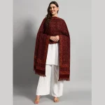 Women's Maroon Floral Shawl Gift For Mom - Image 3