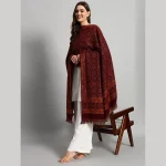 Women's Maroon Floral Shawl Gift For Mom
