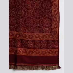Women's Maroon Floral Shawl Gift For Mom - Image 7