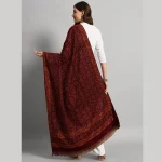 Women's Maroon Floral Shawl Gift For Mom - Image 8