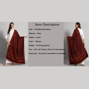 Women's Maroon Floral Shawl Gift For Mom - Image 9