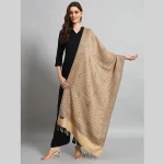 Women's Office Wrap Beige Check Paisley Stole 80" - Image 2
