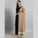 Women's Office Wrap Beige Check Paisley Stole 80" - Image 4