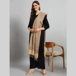 Women's Office Wrap Beige Check Paisley Stole 80"