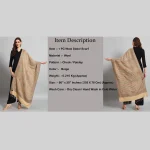 Women's Office Wrap Beige Check Paisley Stole 80" - Image 8