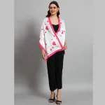 Women's Pink Heart Printed Satin Silk Scarf - Image 5