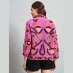 Women's Pink Suzani Embroidery Cotton Jacket - Image 10