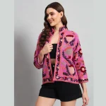 Women's Pink Suzani Embroidery Cotton Jacket - Image 4