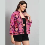 Women's Pink Suzani Embroidery Cotton Jacket - Image 5
