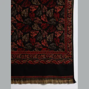 Women's Winter Soft Wool Wrap Shawl (Black Leaf) - Image 7