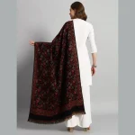 Women's Winter Soft Wool Wrap Shawl (Black Leaf) - Image 6