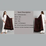 Women's Winter Soft Wool Wrap Shawl (Black Leaf) - Image 9