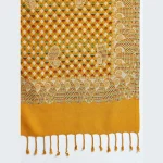 Yellow Check & Paisley Party Wrap Soft Wool Stole - Image 6