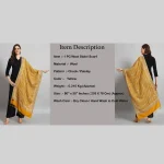 Yellow Check & Paisley Party Wrap Soft Wool Stole - Image 8