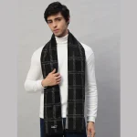 100%Cashmere Fashionable Scarves Black Checks Muffler