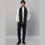 100%Cashmere Fashionable Scarves Black Checks Muffler - Image 3