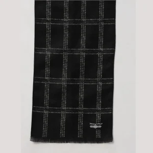 100%Cashmere Fashionable Scarves Black Checks Muffler - Image 6