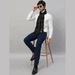 100%Cashmere Fashionable Scarves Black Checks Muffler - Image 2