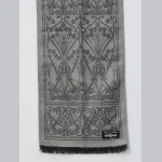 Beautiful Grey Floral Neck Wraps Wool Scarf - Image 6