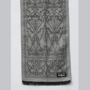 Beautiful Grey Floral Neck Wraps Wool Scarf - Image 6