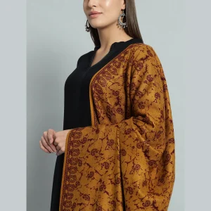 Beautiful Oversize Mustard Paisley Shawl Meditation Wrap - Image 5