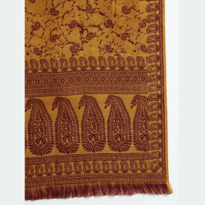 Beautiful Oversize Mustard Paisley Shawl Meditation Wrap - Image 7