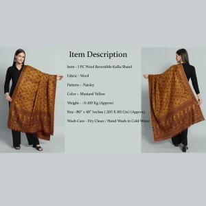 Beautiful Oversize Mustard Paisley Shawl Meditation Wrap - Image 8