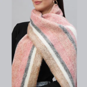Beautiful Red Striped Wrap Scarves Soft Wool Neck Wraps - Image 5