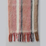 Beautiful Red Striped Wrap Scarves Soft Wool Neck Wraps - Image 6