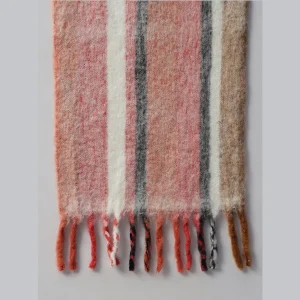 Beautiful Red Striped Wrap Scarves Soft Wool Neck Wraps - Image 6