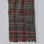 Black Check Pattern Winter Wrap Wool Scarf - Image 6