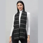 Black & Grey Checks Winter Cashmere Scarf