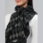Black & Grey Checks Winter Cashmere Scarf - Image 5