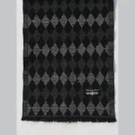 Black & Grey Checks Winter Cashmere Scarf - Image 6