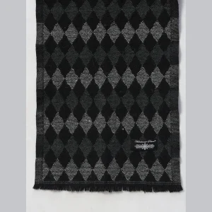 Black & Grey Checks Winter Cashmere Scarf - Image 6
